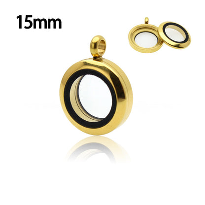 20mm/25mm/30mm Glass Floating Lockets Pendant Stainless Steel Magnetic Twist Closure Jewelry