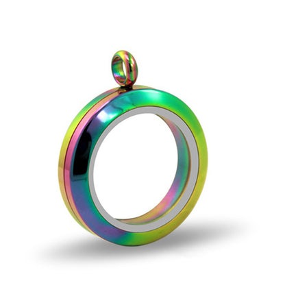 20mm/25mm/30mm Glass Floating Lockets Pendant Stainless Steel Magnetic Twist Closure Jewelry