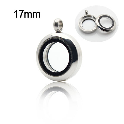 20mm/25mm/30mm Glass Floating Lockets Pendant Stainless Steel Magnetic Twist Closure Jewelry