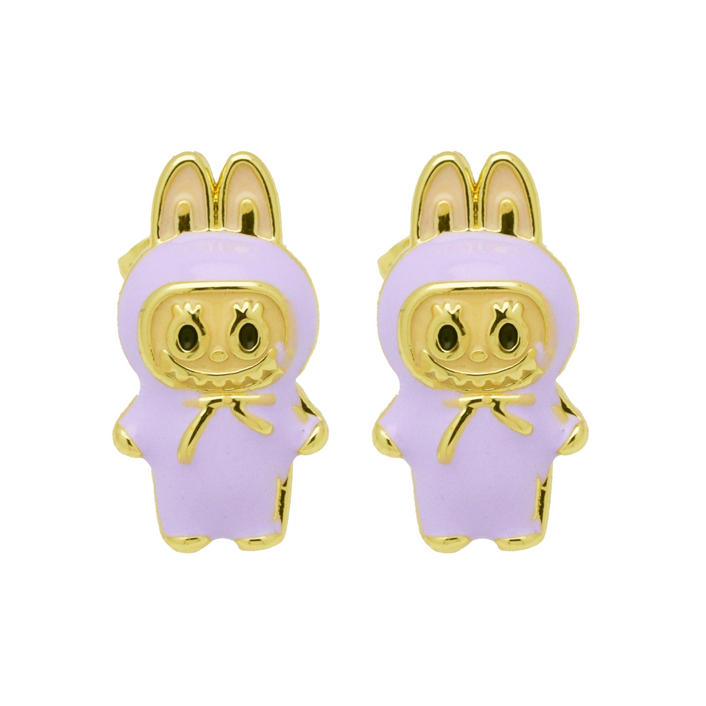 Drip oil colored cute cartoon character personality simple and versatile ear studs earrings