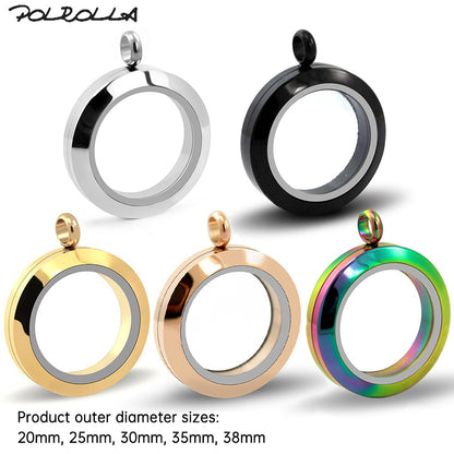 20mm/25mm/30mm Glass Floating Lockets Pendant Stainless Steel Magnetic Twist Closure Jewelry