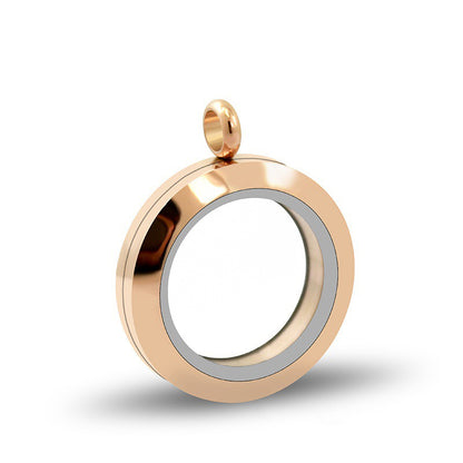 20mm/25mm/30mm Glass Floating Lockets Pendant Stainless Steel Magnetic Twist Closure Jewelry